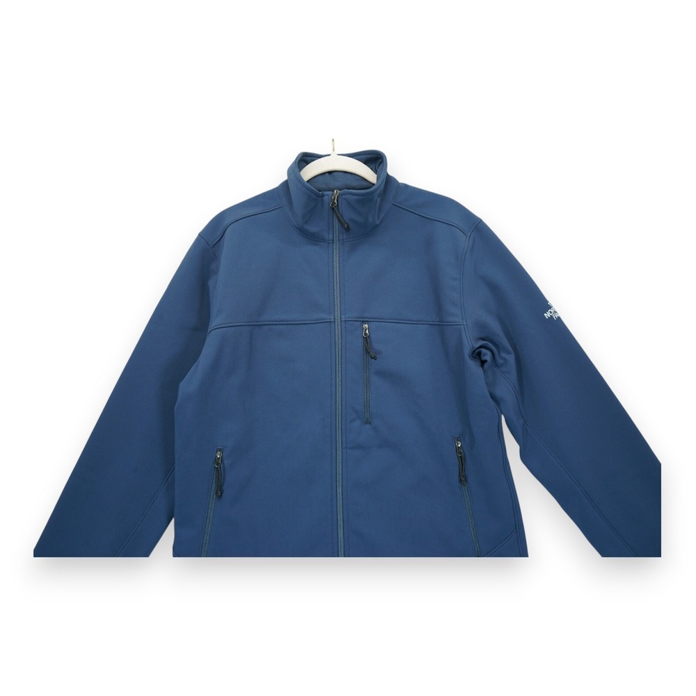 The North Face Men's Small Softshell Dark Navy Blue Full Zip Long Sleeve - Picture 4 of 10